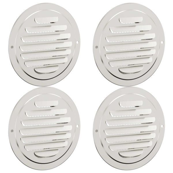 Предпазители за въздушна вентилация 4 pcs Сребрист 80 mm