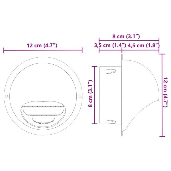 Предпазители за въздушна вентилация 2 pcs Сребрист 80 mm