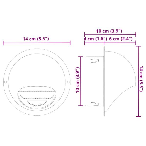 Предпазители за въздушна вентилация 8 pcs Сребрист 100 mm