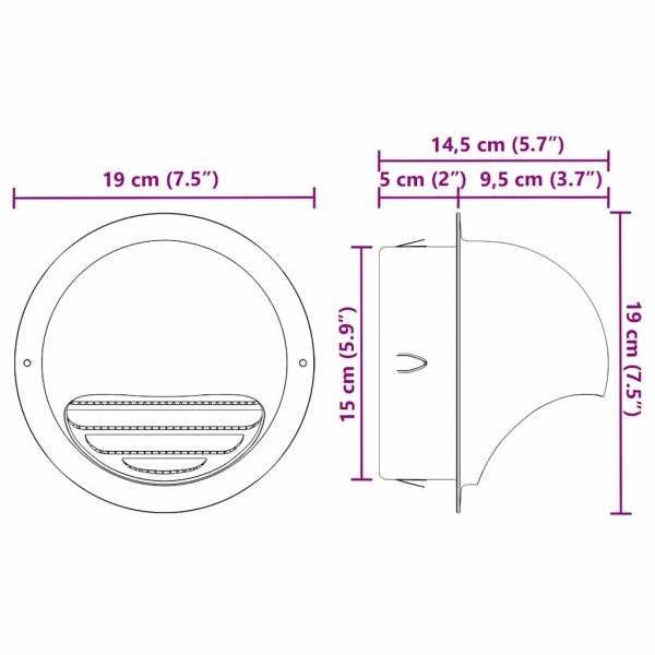 Предпазители за въздушна вентилация 8 pcs Сребрист 150 mm