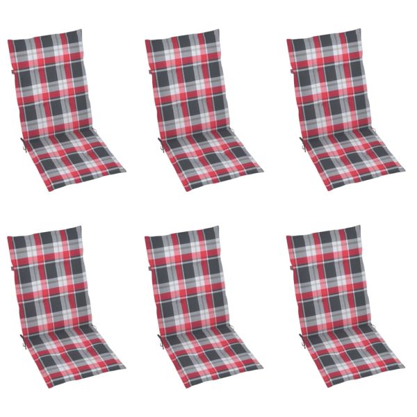 Градински накланящи се столове 6 бр с възглавници акация масив