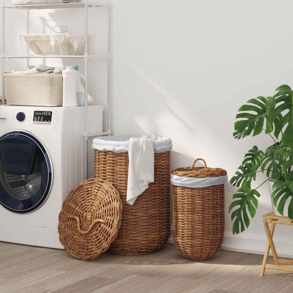 Кошница за Пране 2 pcs Кафяво Кубу Ратан