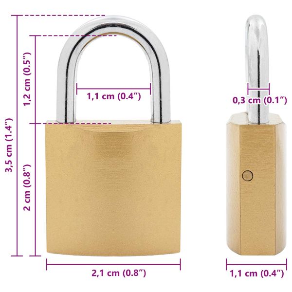 U Lock с ключове 2 pcs Месинг Желязо