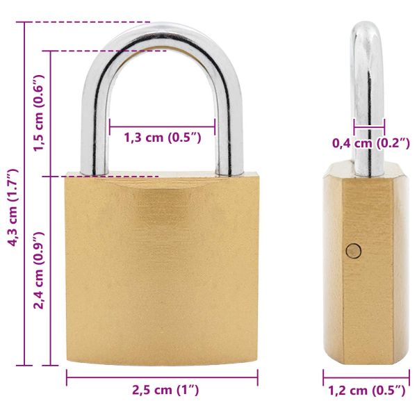 U Lock с ключове 6 pcs Месинг Желязо