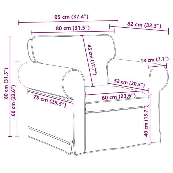 Диван Черно 95 x 82 x 80 см текстил