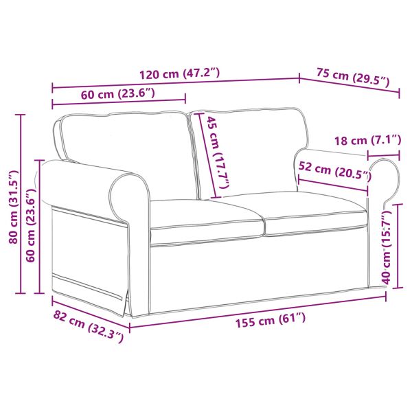 Диван Черно 155 x 82 x 80 см текстил