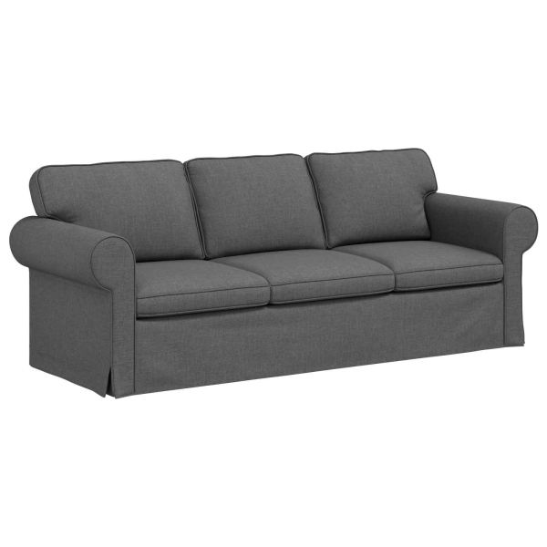 Диван Тъмен сив 215 x 82 x 80 см текстил