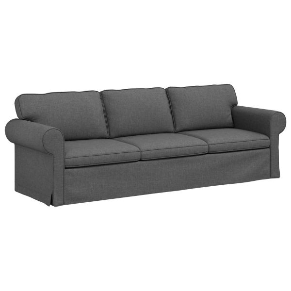 Диван Тъмен сив 245 x 82 x 80 см текстил