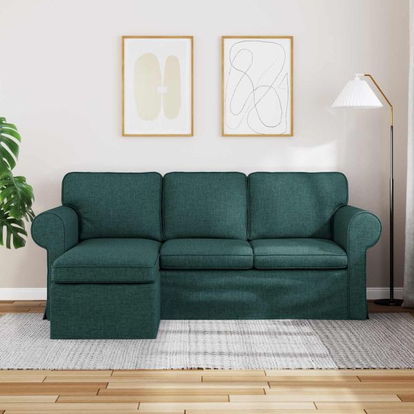 Диван Тъмен зелен 195 x 138 x 80 см текстил