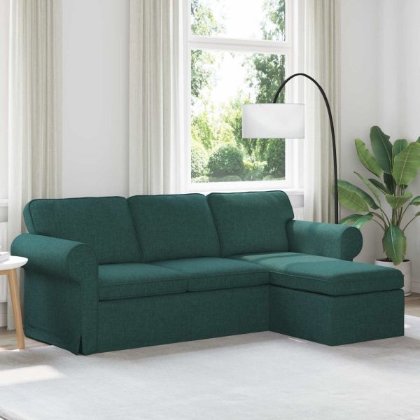 Диван Тъмен зелен 215 x 138 x 80 см текстил