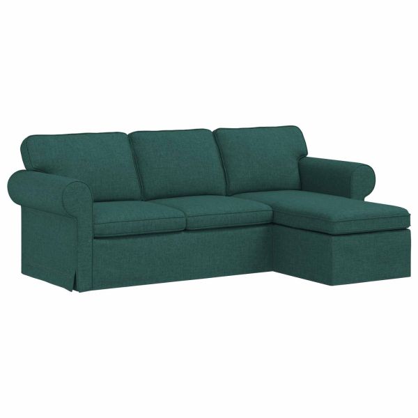 Диван Тъмен зелен 215 x 138 x 80 см текстил