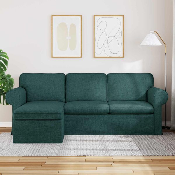 Диван Тъмен зелен 215 x 138 x 80 см текстил