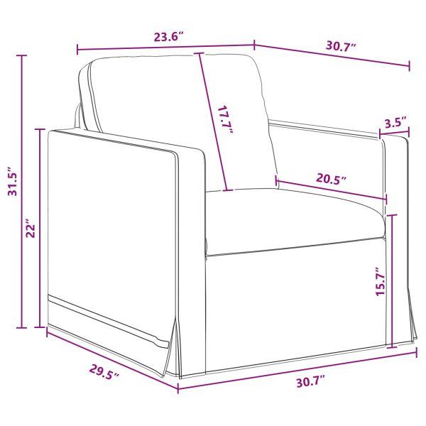 Диван Тъмен сив 78 x 78 x 80 см Кадифе
