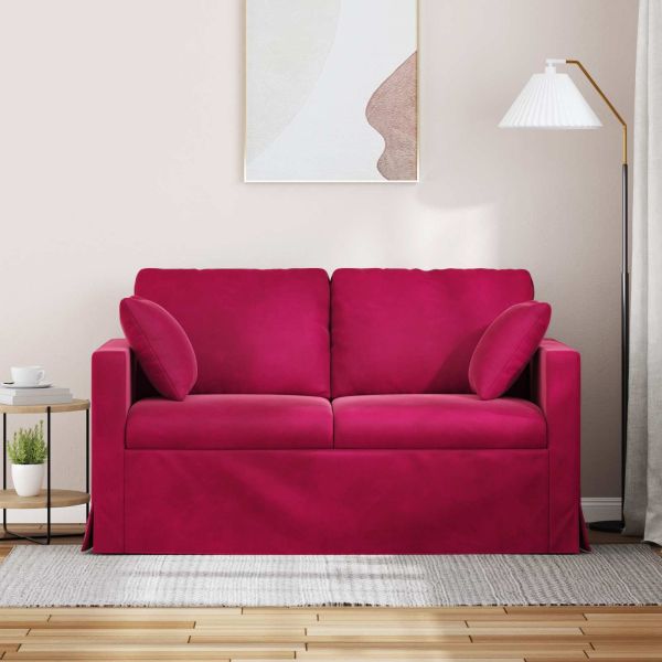 Диван Виненочервен 138 x 78 x 80 см Кадифе