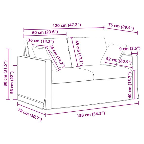 Диван Черно 138 x 78 x 80 см Кадифе