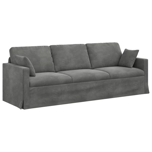 Диван Тъмен сив 228 x 78 x 80 см Кадифе
