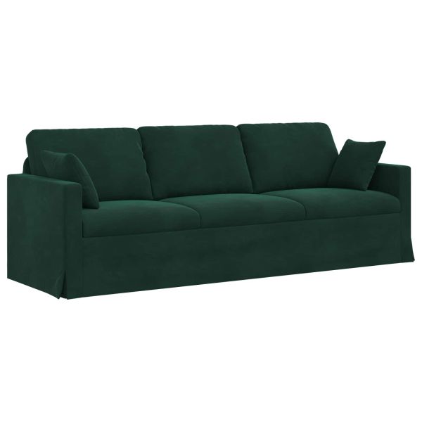 Диван Тъмен зелен 228 x 78 x 80 см Кадифе