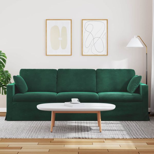 Диван Тъмен зелен 228 x 78 x 80 см Кадифе