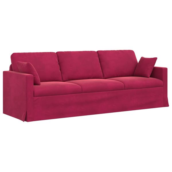 Диван Виненочервен 228 x 78 x 80 см Кадифе