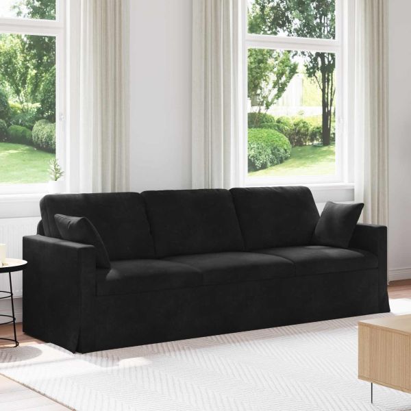 Диван Черно 228 x 78 x 80 см Кадифе