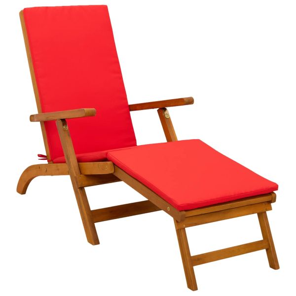 Сгъваем и reclining шезлонг 2 бр. Солидно акациево дърво