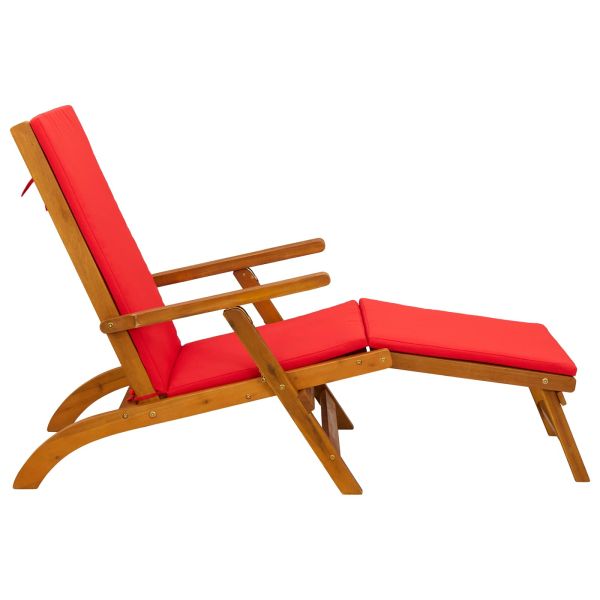 Сгъваем и reclining шезлонг 2 бр. Солидно акациево дърво