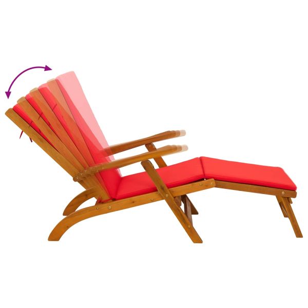 Сгъваем и reclining шезлонг 2 бр. Солидно акациево дърво