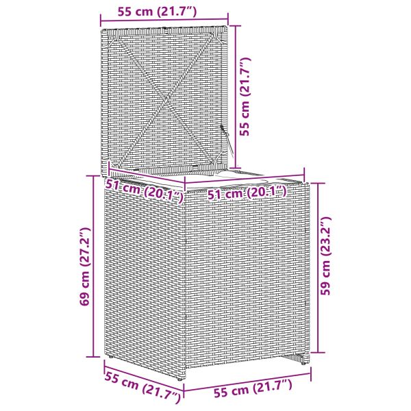 Кутия за възглавници 55 x 55 x 69 см стомана