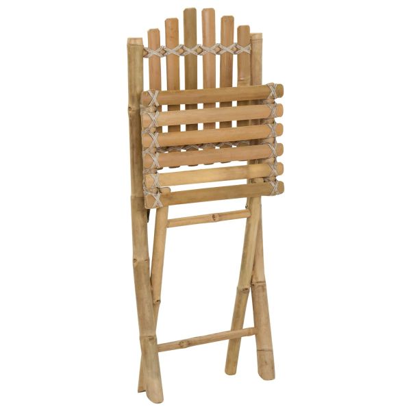 Градински стол 4 pcs Естествен Бамбук