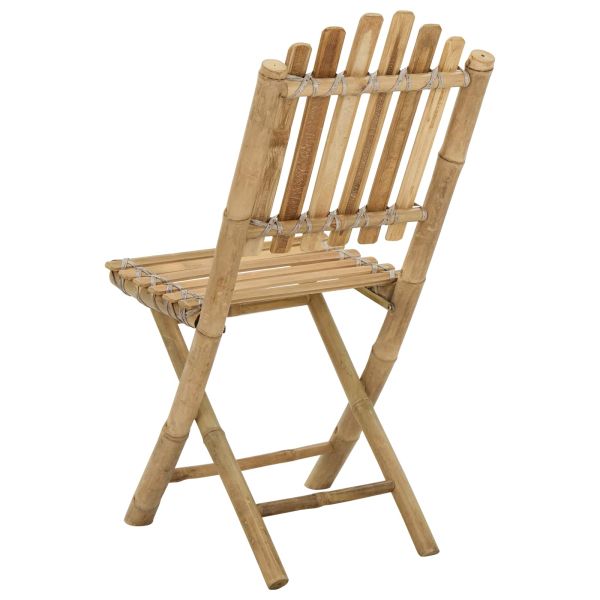 Градински стол 4 pcs Естествен Бамбук