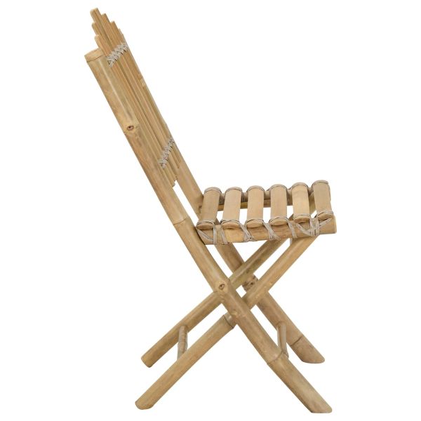 Градински стол 4 pcs Естествен Бамбук