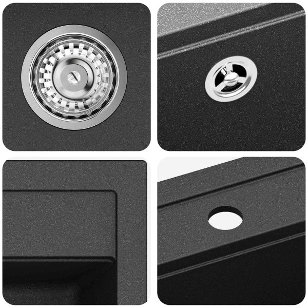 Мивка Черно 795 x 505 мм Гранит