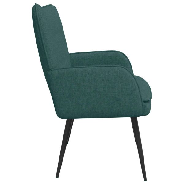 Двуместна софа Тъмнозелено 115 x 61 x 87 см Текстил