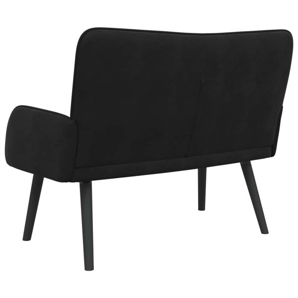Двуместна софа Черно 115 x 61 x 87 см Кадифе