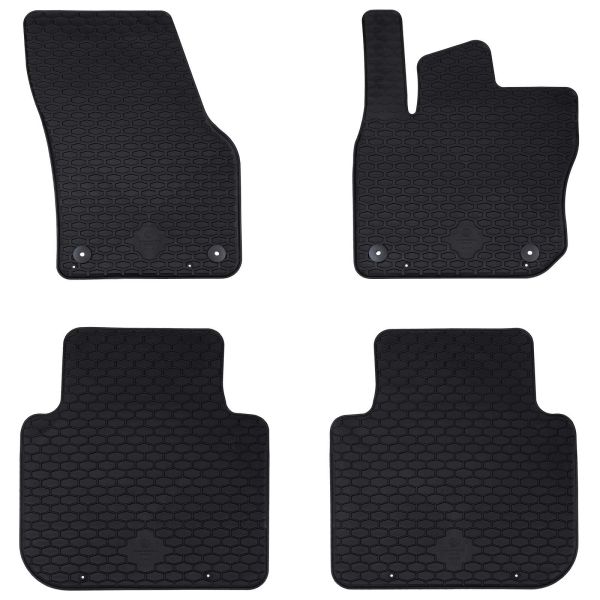 Автомобилен килим 4 pcs Черно Каучук