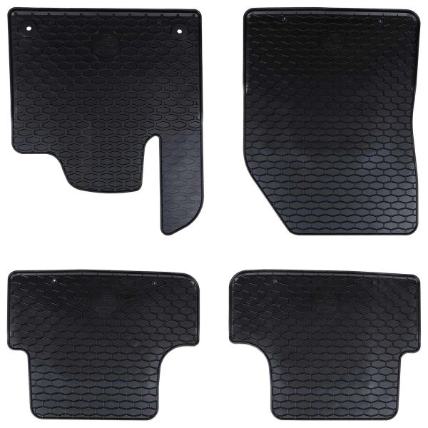 Автомобилен килим 4 pcs Черен Каучук