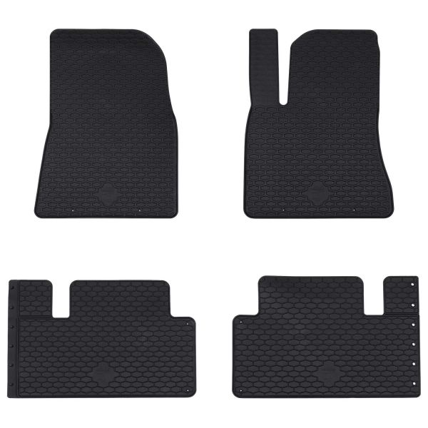 Автомобилен килим 4 pcs Черен Каучук