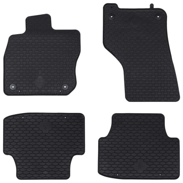 Автомобилен килим 4 pcs Черно Каучук