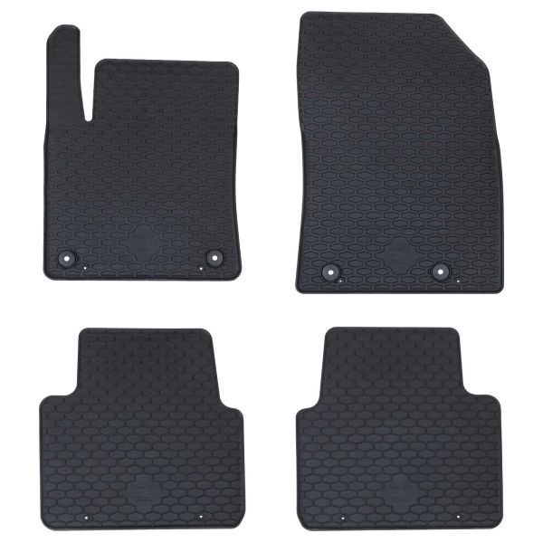 Автомобилен килим 4 pcs Черен Каучук