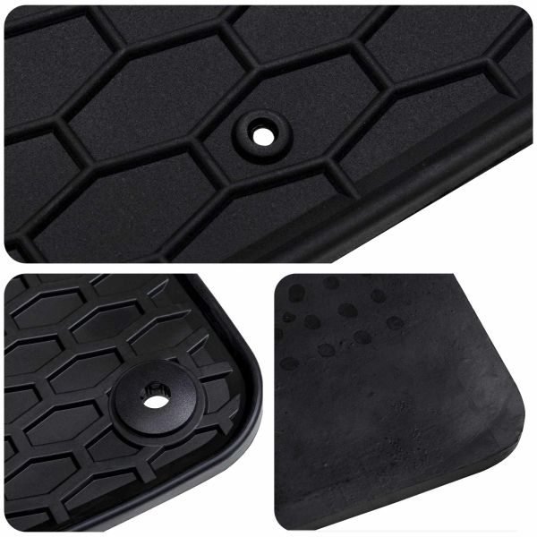 Автомобилен килим 4 pcs Черен Каучук