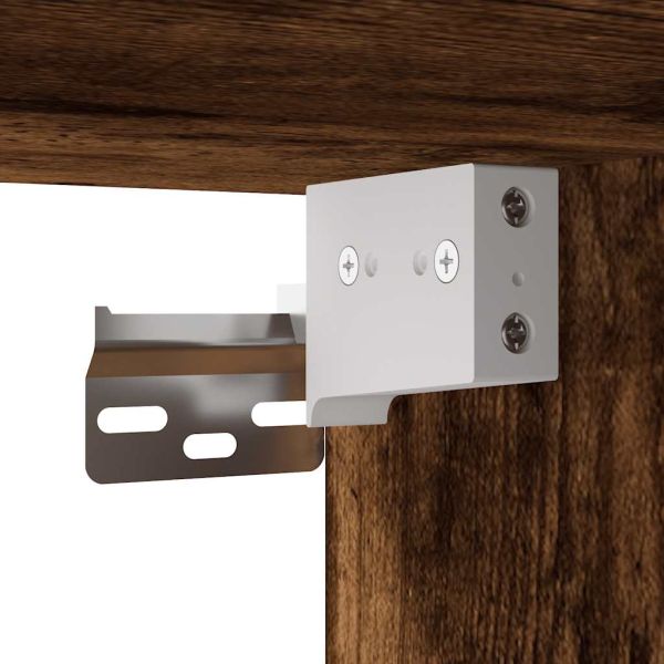 Комплект мебели за баня от 3 части, опушен дъб, инженерно дърво