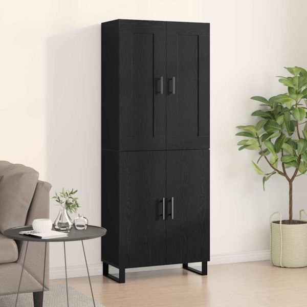 Висок шкаф Черния дъб 69,5 x 34 x 180 см Инженерно дърво