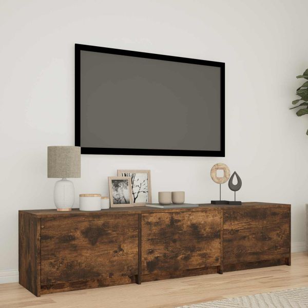 TV шкаф с LED 165 x 34 x 40 см Пушена Дъб