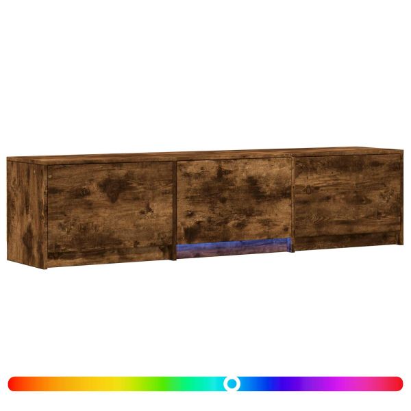 TV шкаф с LED 165 x 34 x 40 см Пушена Дъб