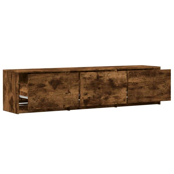 TV шкаф с LED 165 x 34 x 40 см Пушена Дъб