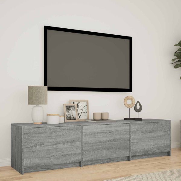 TV шкаф с LED 165x34x40 см Сиво Сонома