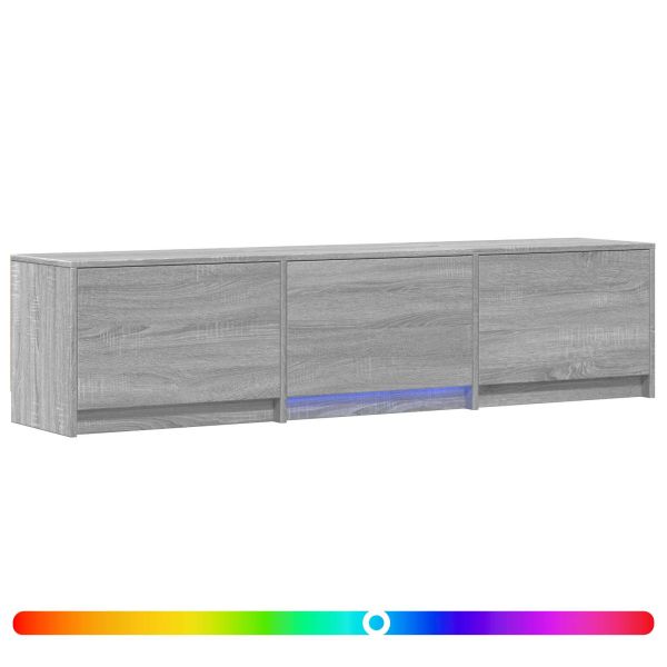 TV шкаф с LED 165x34x40 см Сиво Сонома