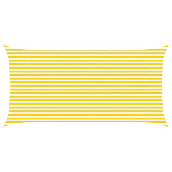 Слънчево платно за сянка Жълт и бял 6 x 3 m