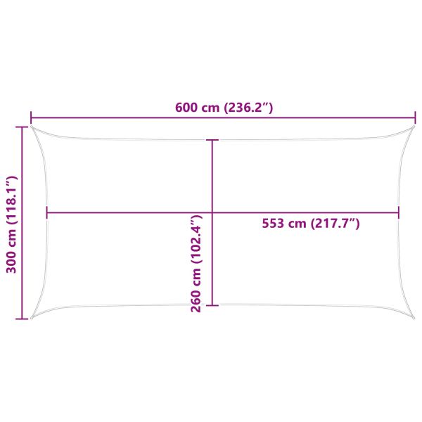 Слънчево платно за сянка Жълт и бял 6 x 3 m