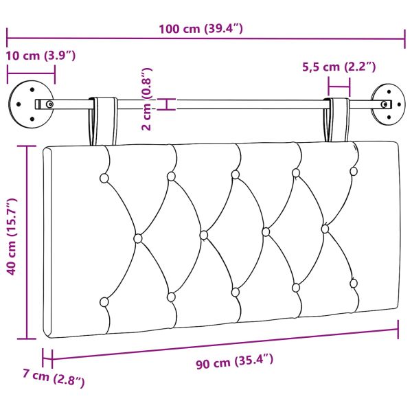 Табла за легло висяща Черно Текстил